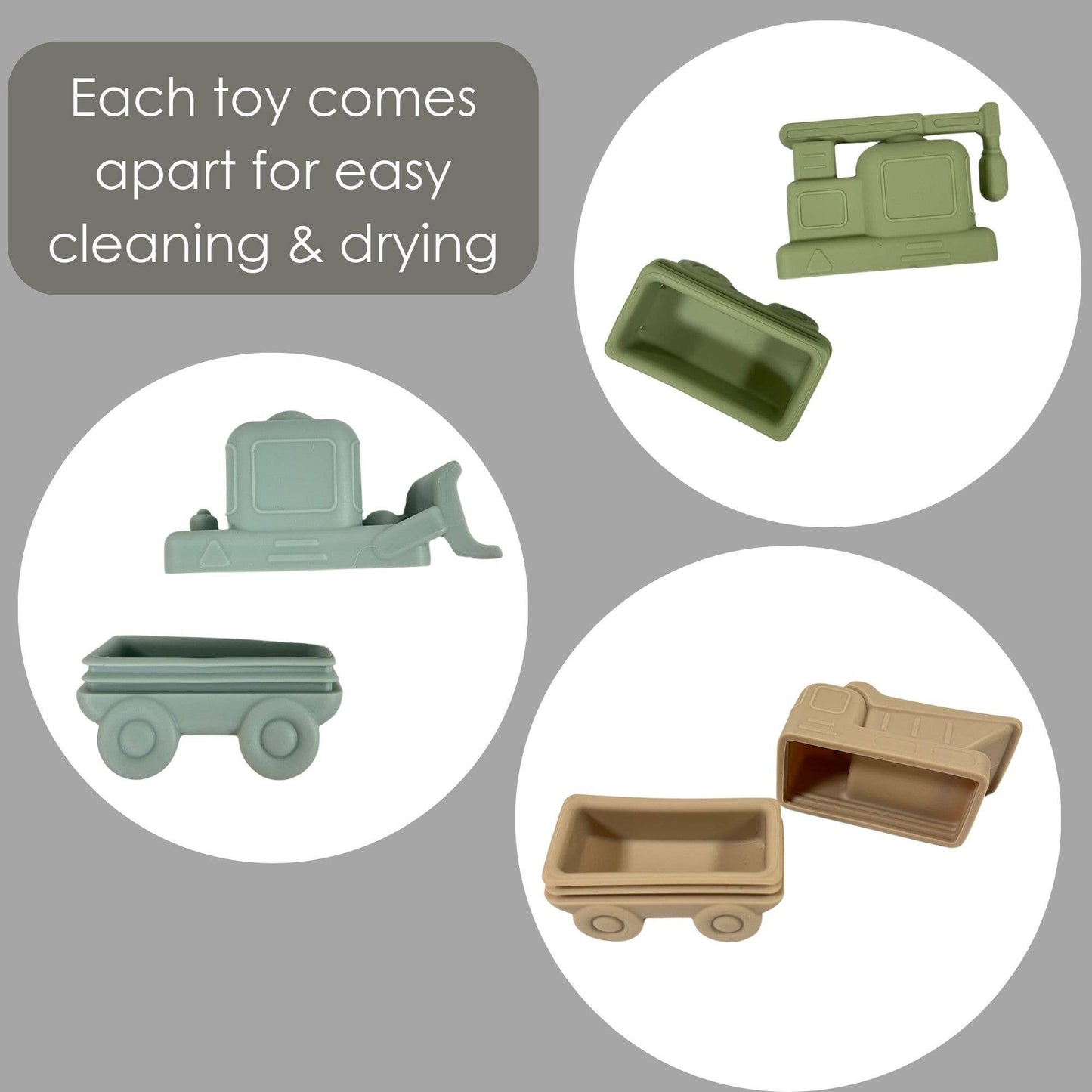 Construction Bath Toy Set of 3