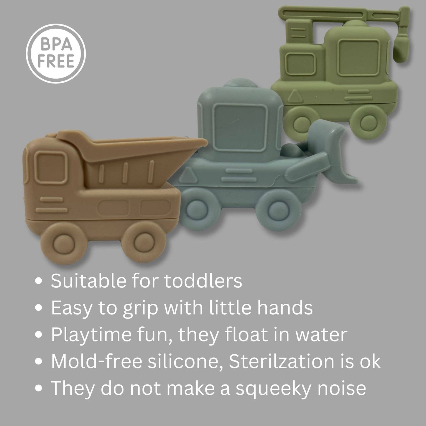Construction Bath Toy Set of 3