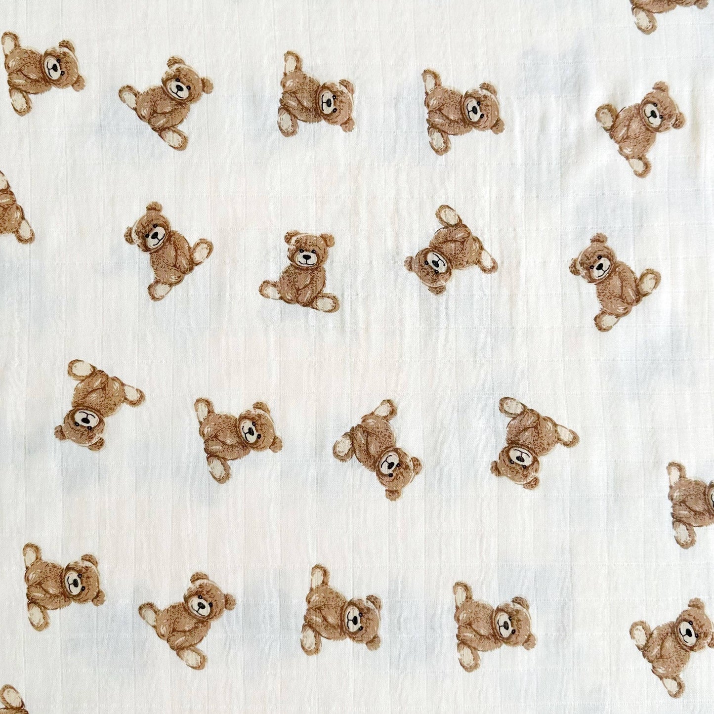 Bamboo Muslin Swaddle Blanket | Teddy Bear
