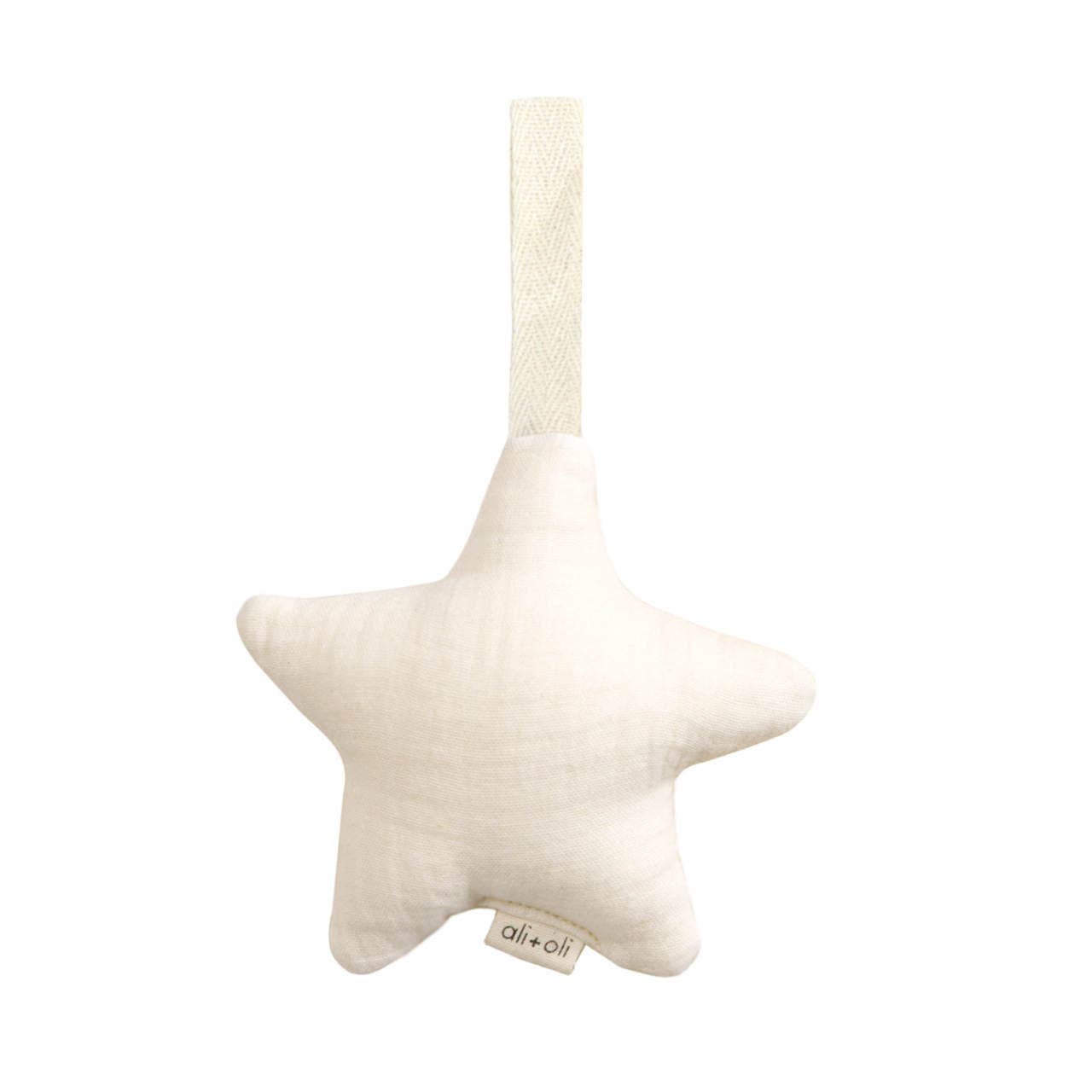 Plush Star Pacifier Holder | Muslin Ivory