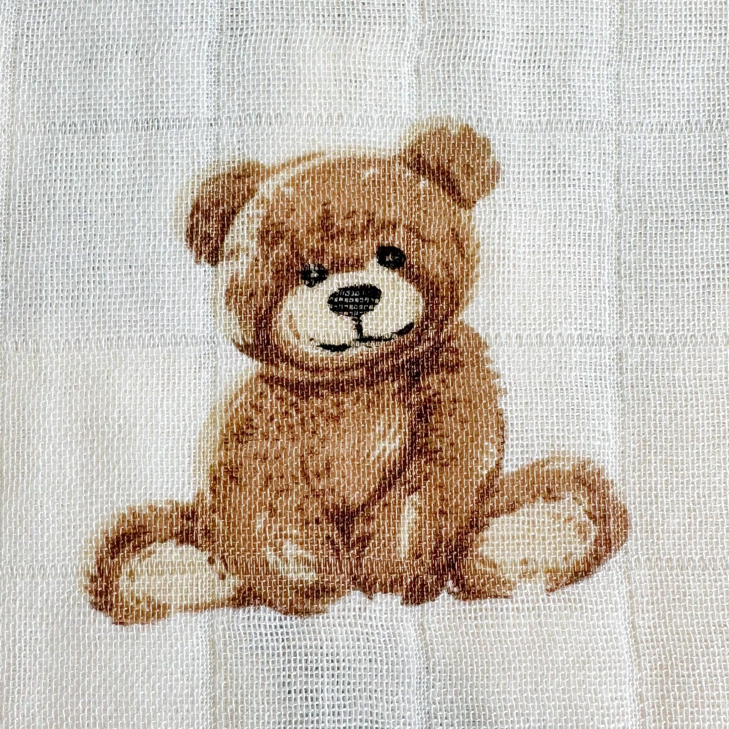 Bamboo Muslin Swaddle Blanket | Teddy Bear